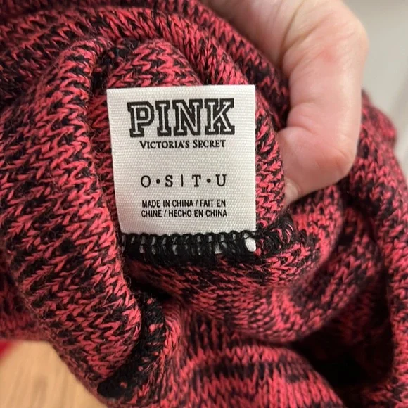 Stylish Pink and Black Knit Beanie - Picture 4 of 4